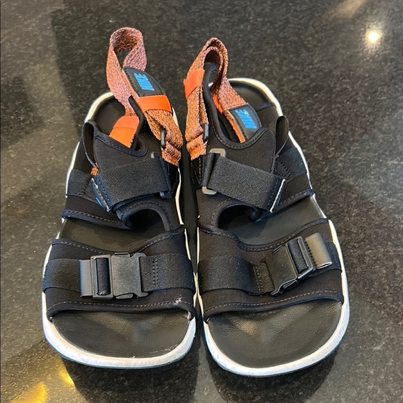 Nike Black and Orange Adventure Sandals with Adjustable Straps - Picture 1 of 6